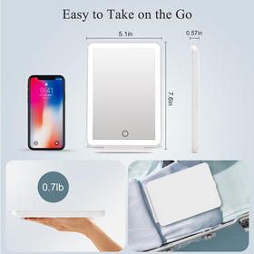FUNTOUCH open on vanity with cosmetics, offering flattering light for grooming
