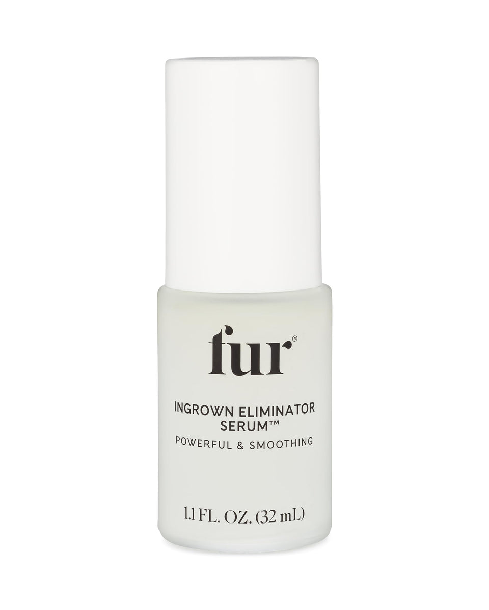 Fur front packaging of Ingrown Eliminator Serum showing bottle and label benefit