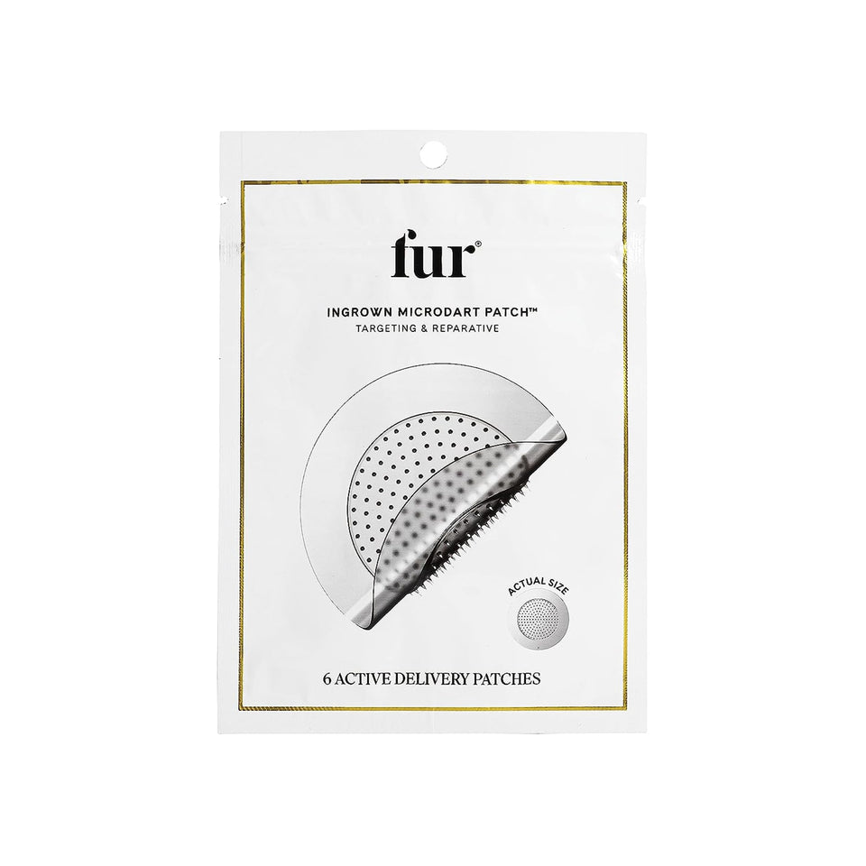 Fur front packaging showing six-count patch box and benefits