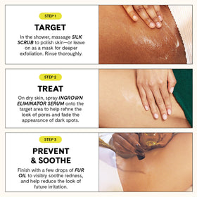 Fur Ingrown Eliminator rollerball applying serum to a targeted bump