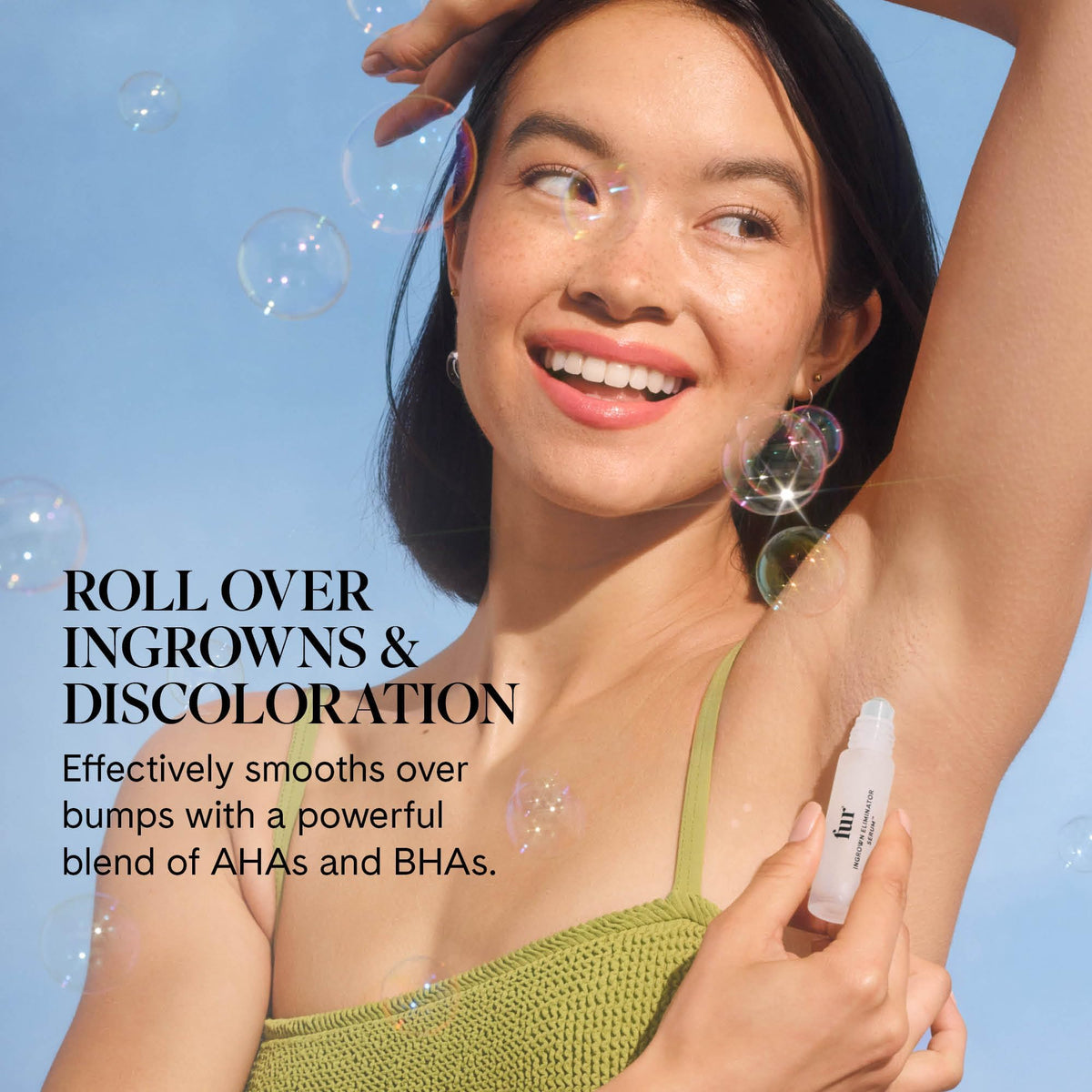 Fur close-up rollerball tip demonstrating precise, mess-free application