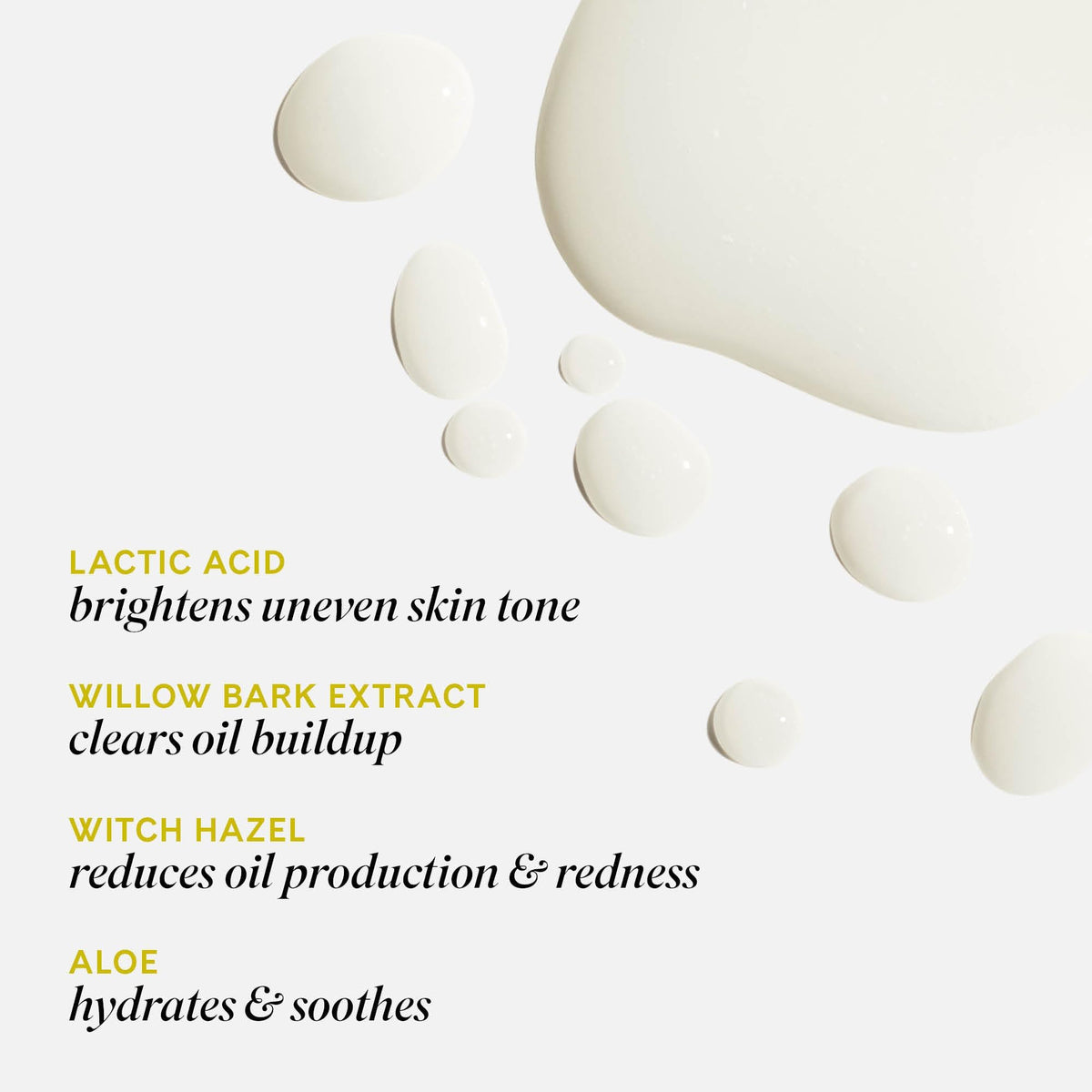Fur serum texture droplet highlighting lightweight exfoliating formula