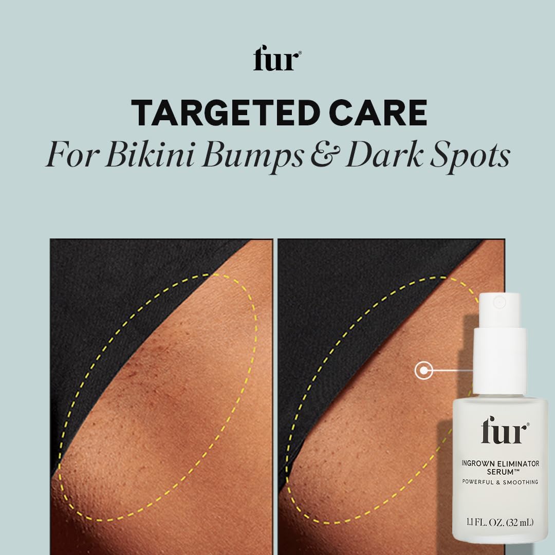 Fur serum tucked inside a travel bag indicating convenient post-removal care