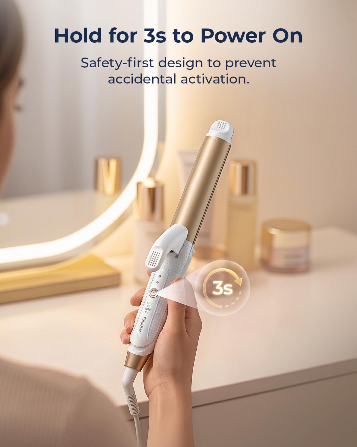 FURIDEN Lite in hand to show compact travel-friendly scale