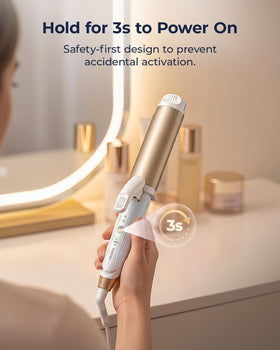 FURIDEN Lite held in hand to show size and portability for easy packing and fast styling