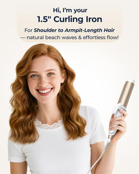 FURIDEN Lite curling shoulder-length hair to create soft beachy waves and added volume