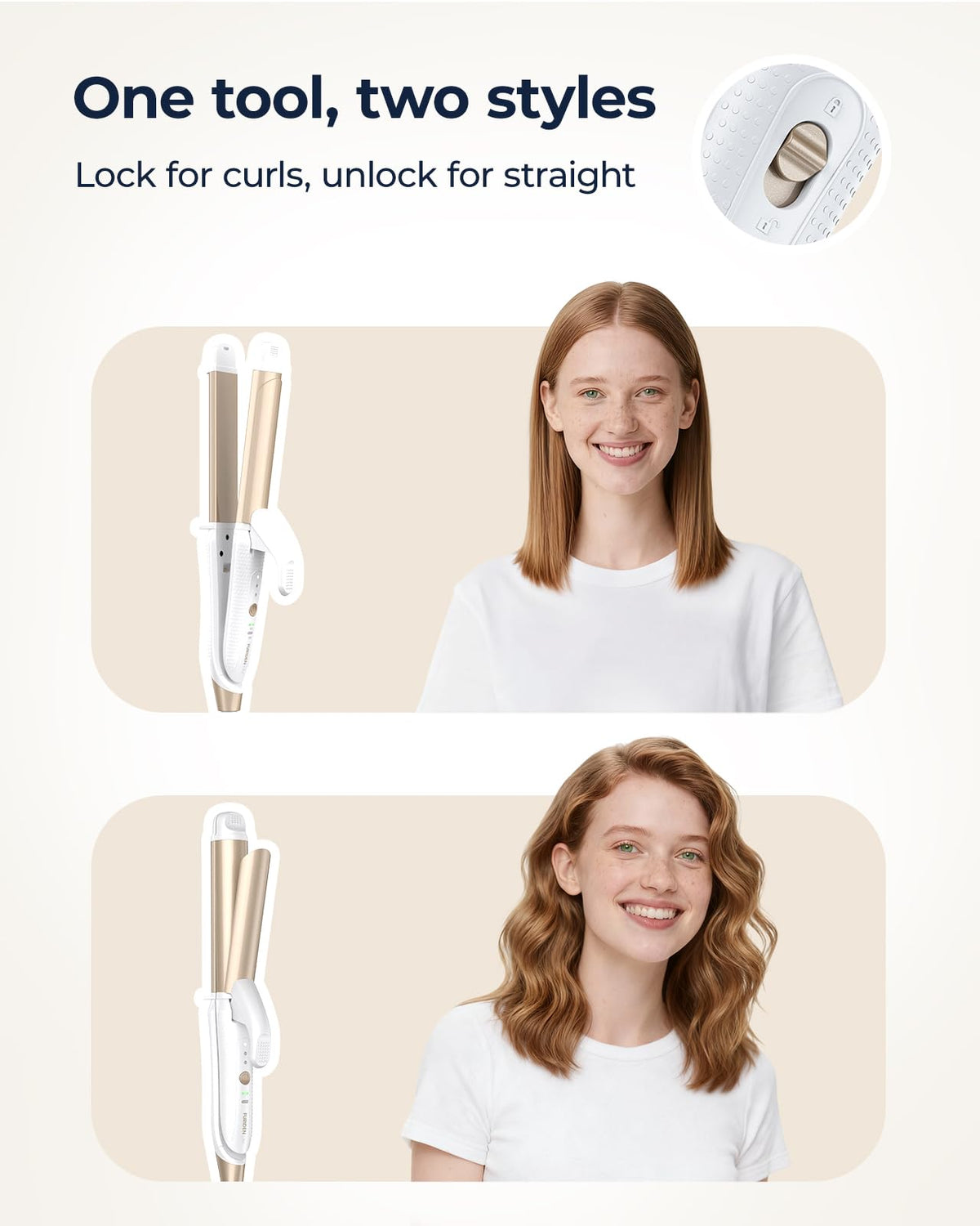 FURIDEN Lite smoothing frizz into sleek straight hair quickly
