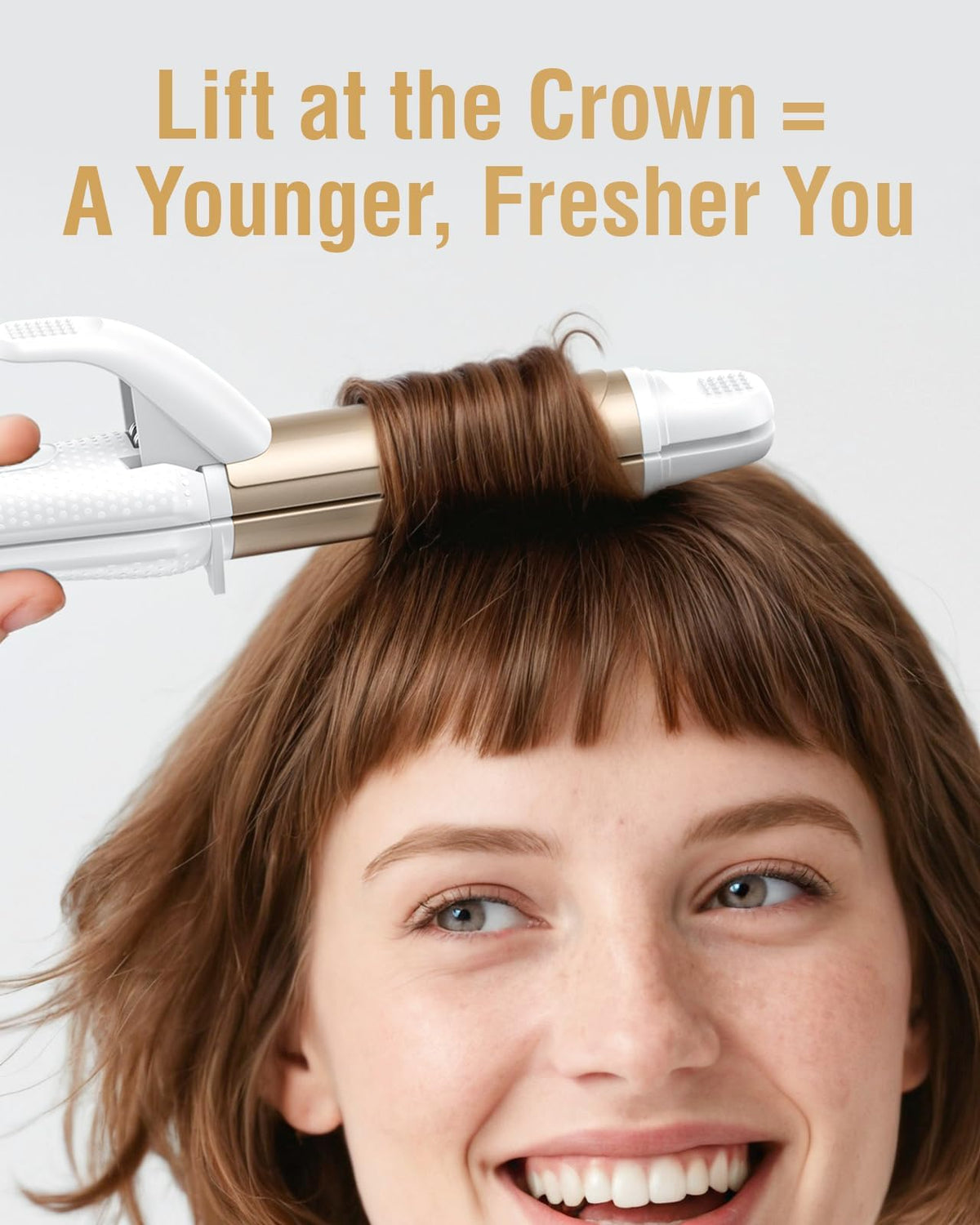 FURIDEN Lite curling short hair demonstrating tight, defined curls on the go