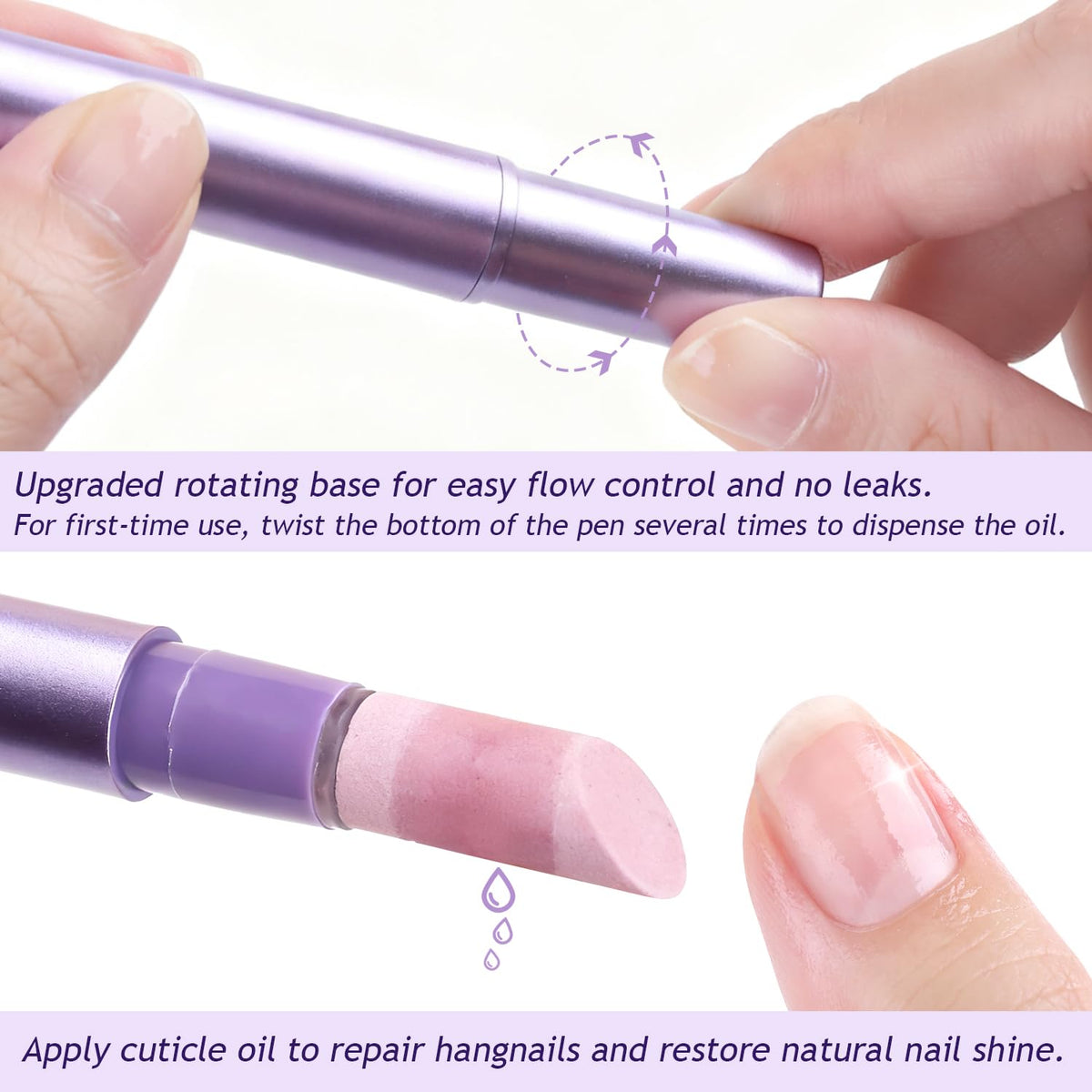 furtherpretty pen in use during manicure for neat cuticle care