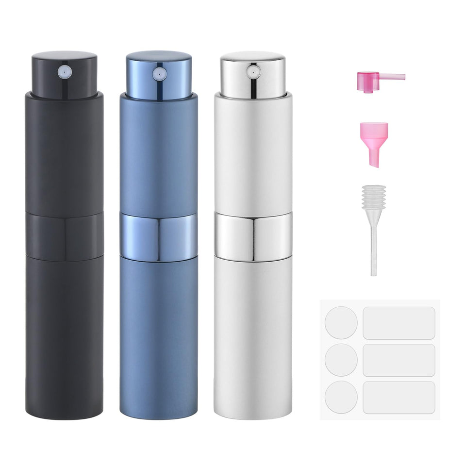Fusupak front view of blue atomizer showing compact design and portability