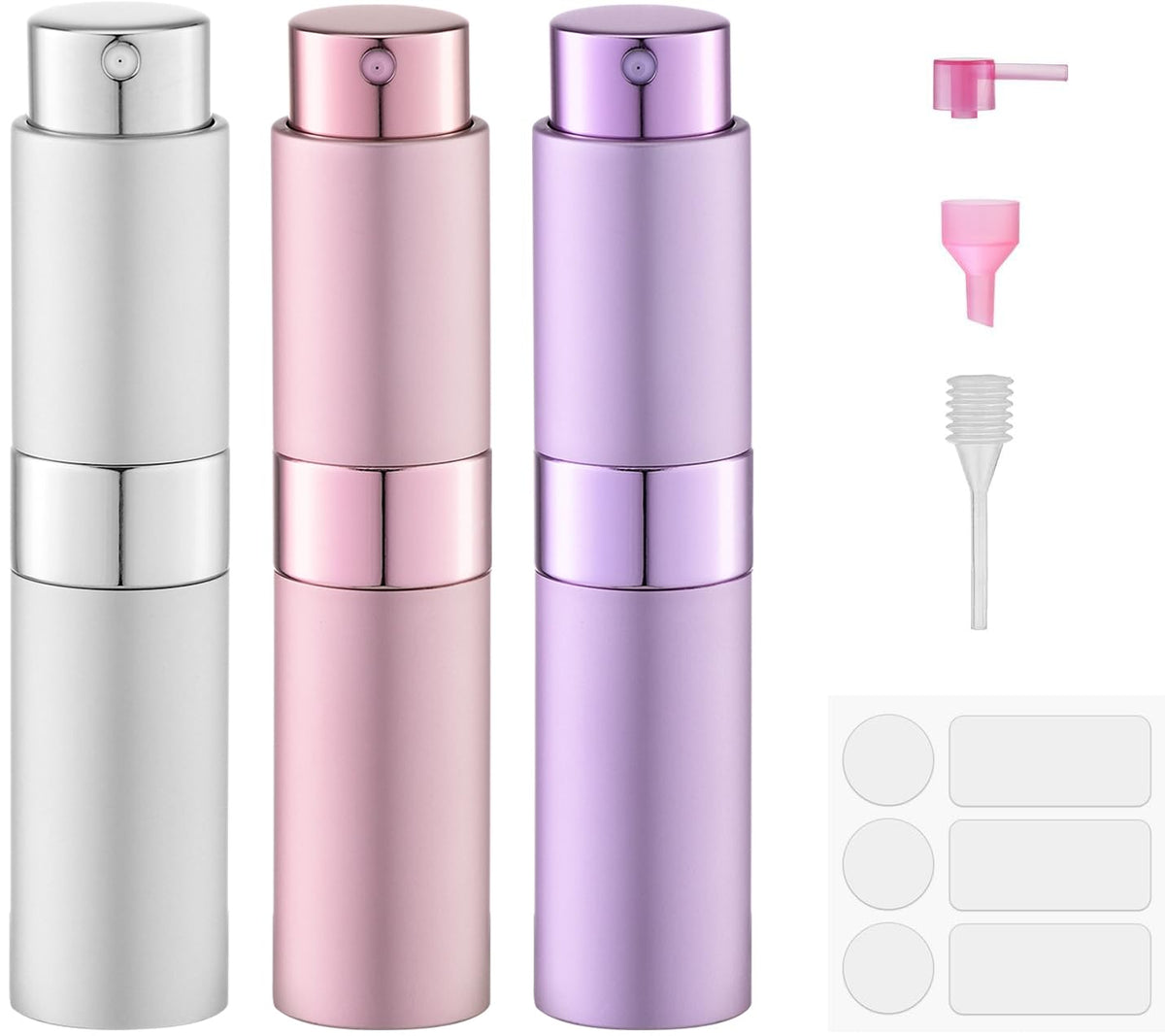 Fusupak purple atomizer front view showing compact travel-ready design and style