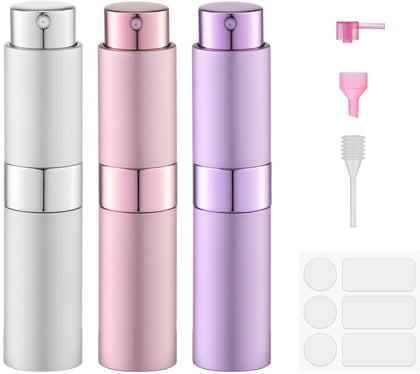 Fusupak purple atomizer front view showing compact travel-ready design and style