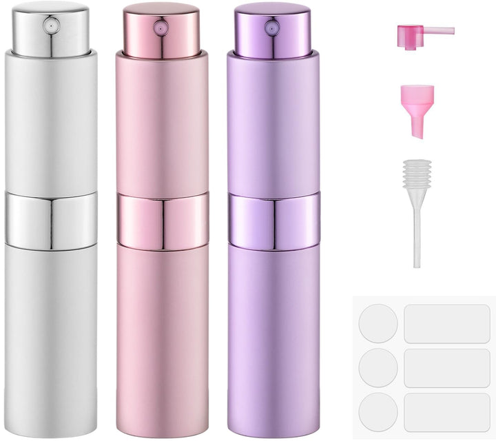 Fusupak purple atomizer front view showing compact travel-ready design and style