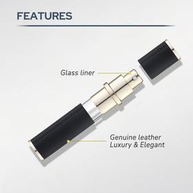 Fusupak glass inner vial detail showing clear bottle and leak-tested quality