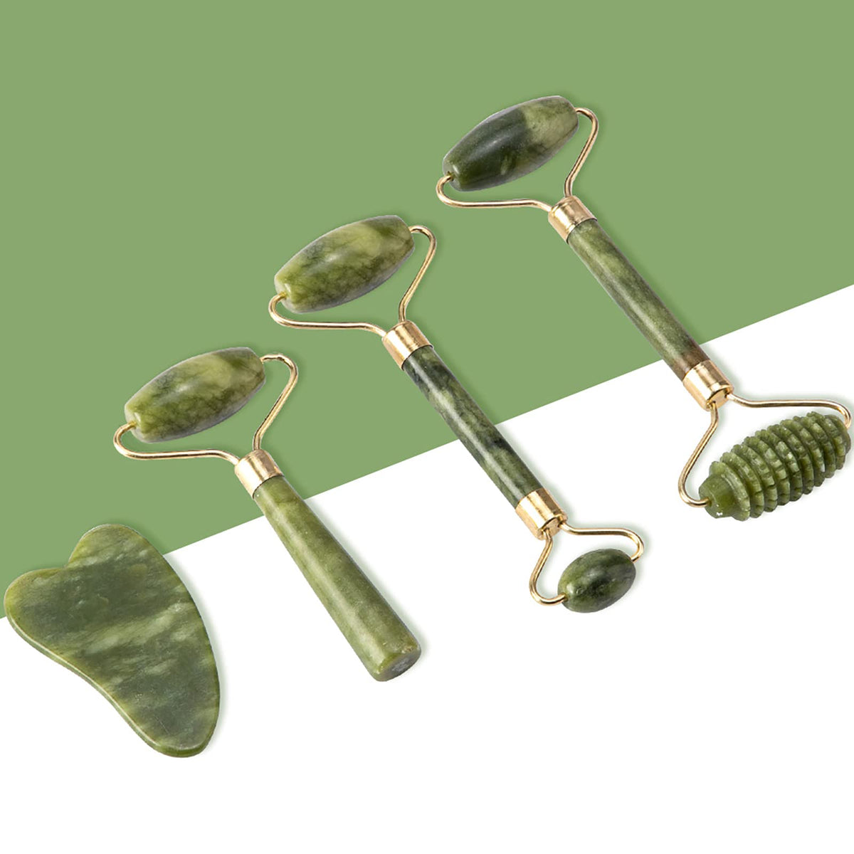 fuvooi gua sha board angle showing shaped edge for jawline work