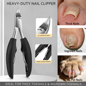 Fuwddy curved toenail clipper close-up illustrating deep-groove access and precision