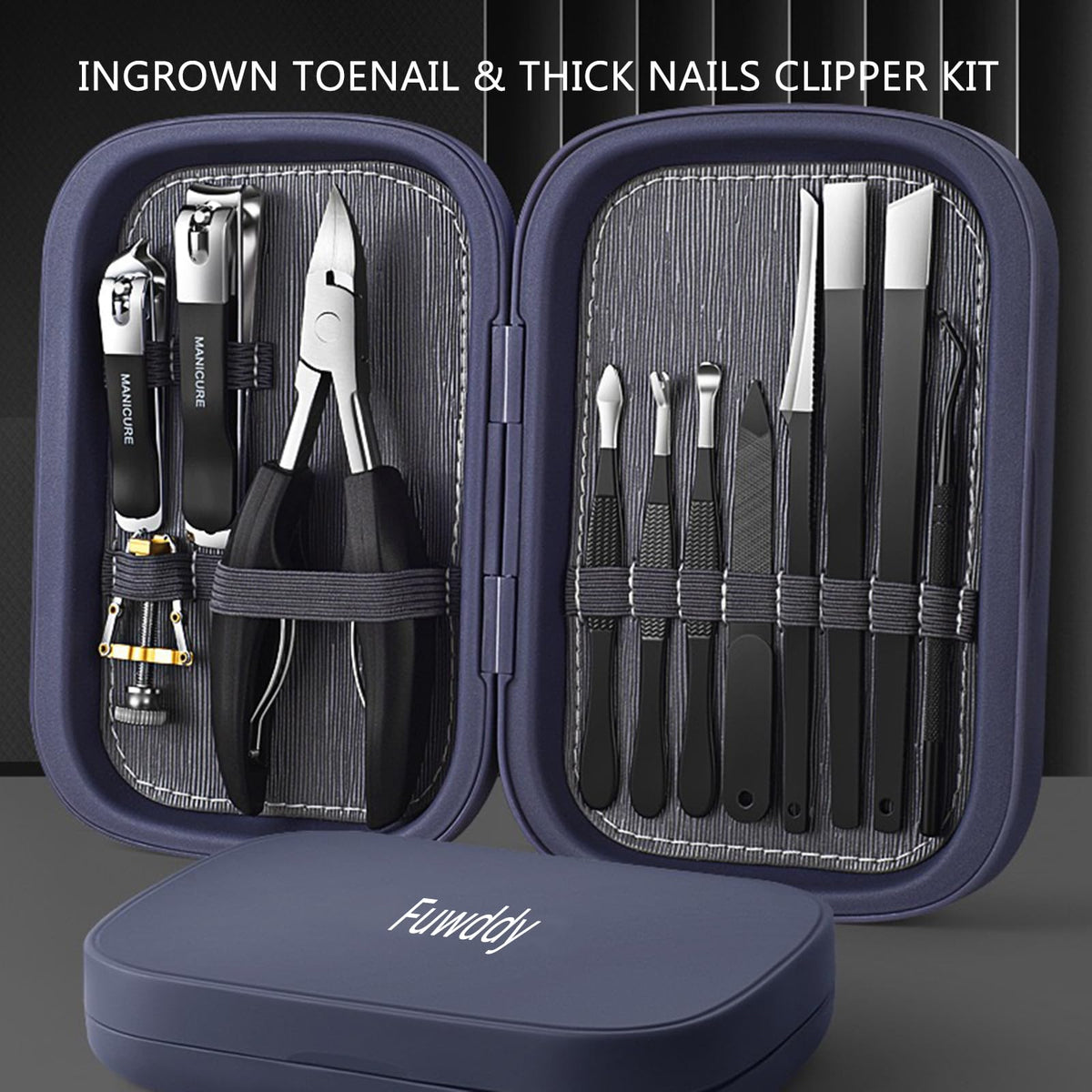 Fuwddy kit on bathroom vanity conveying everyday use and tidy storage