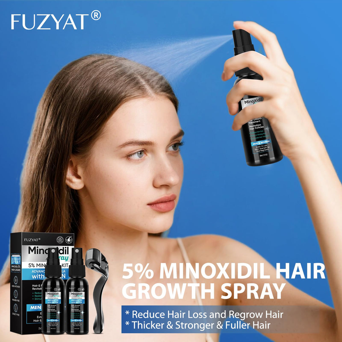 FUZYAT application on scalp demo demonstrating targeted dosing and convenience
