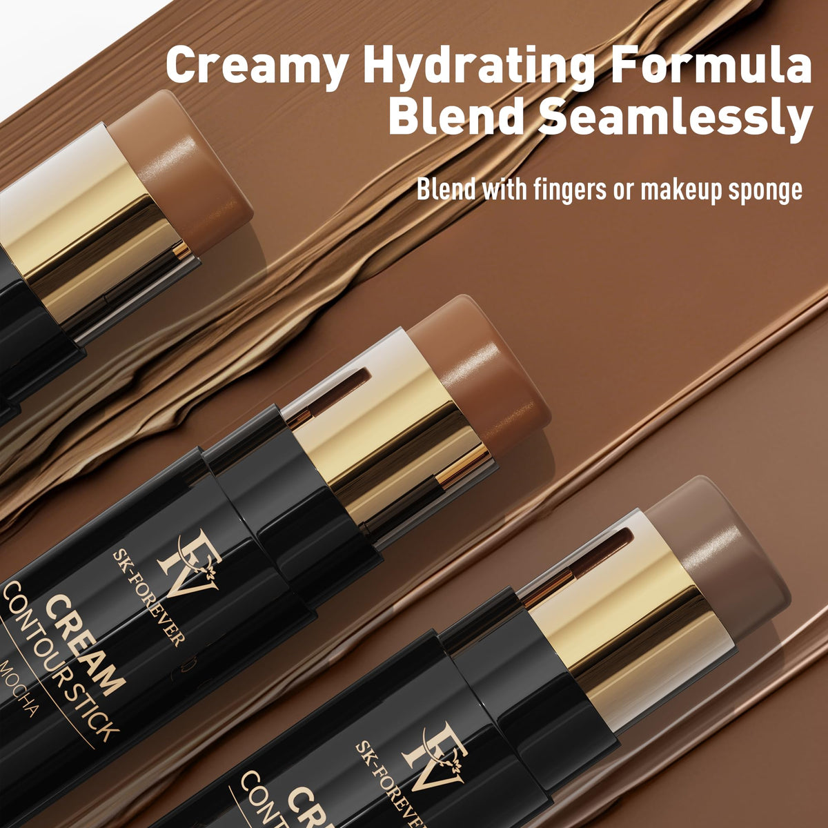 FV contour stick applied to cheek showing natural sculpting benefit