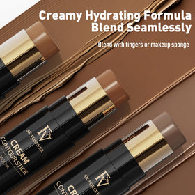 FV contour stick applied to cheek showing natural sculpting benefit