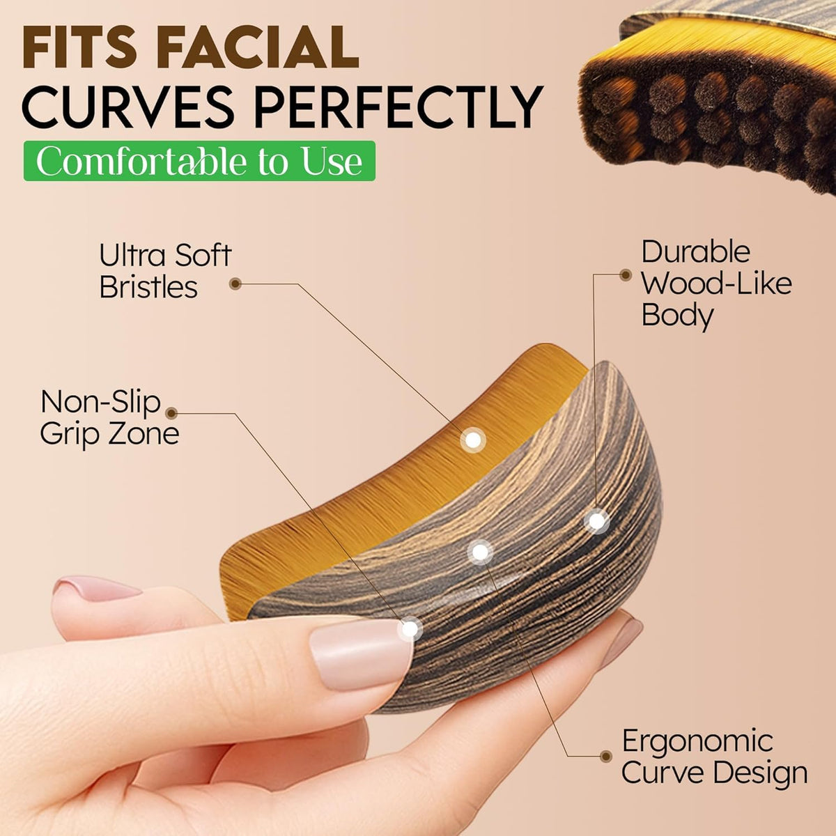 Fvaql close-up of ultra-soft bristles demonstrating gentle glide