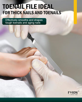 FVION close-up of coarse and fine grit surface for efficient thick nail smoothing