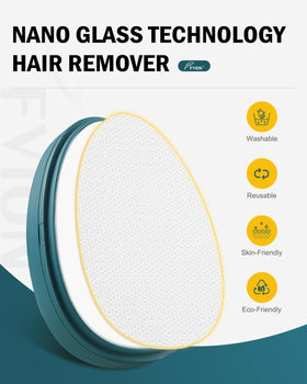 FVION in use on leg in bathroom demonstrating smooth, painless hair removal