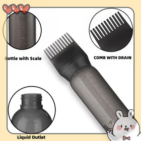 FXSPLCZ bottle in use applying hair dye at the root for accurate, no‑drip coverage