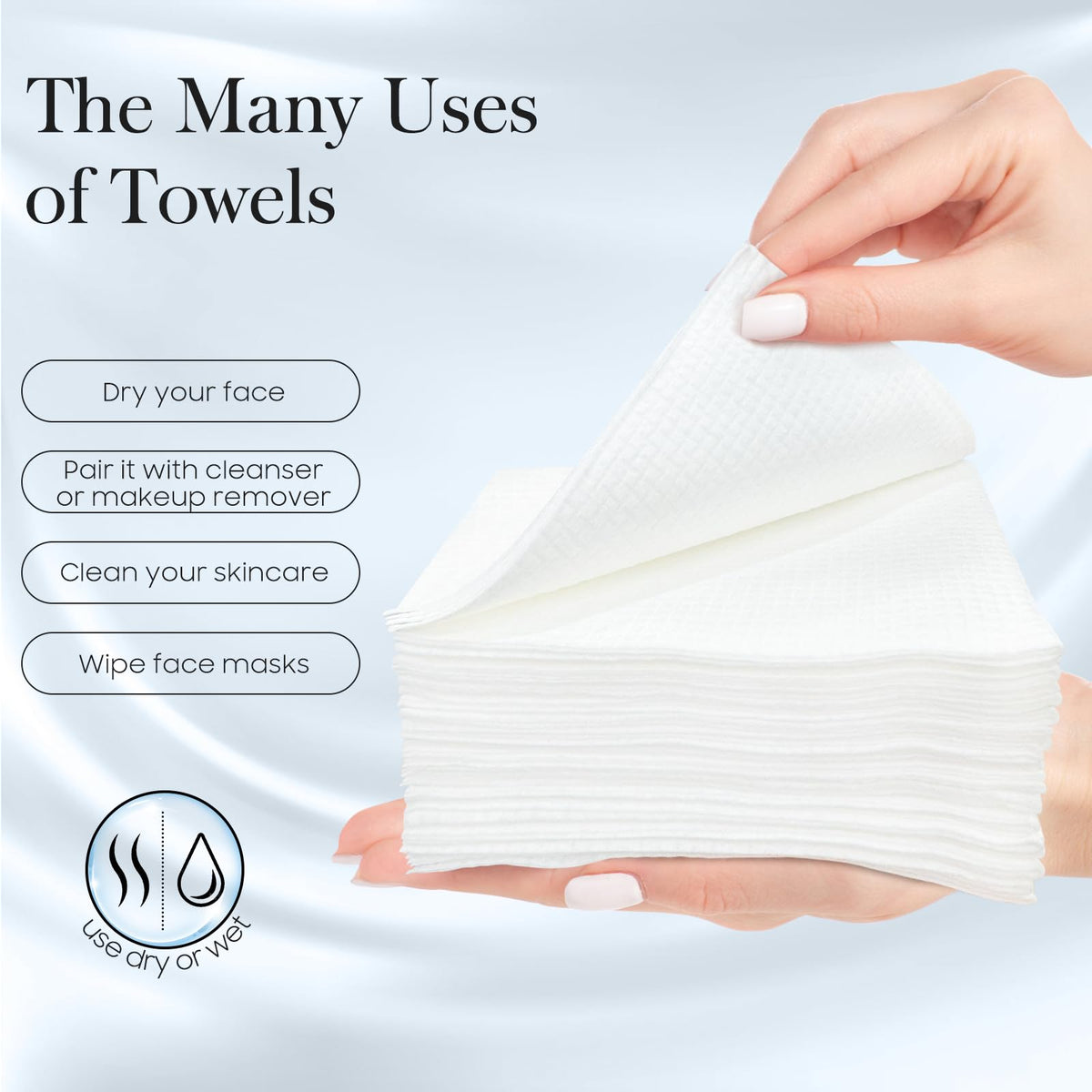FYGRIP towel next to hand to show XL 10x12 size