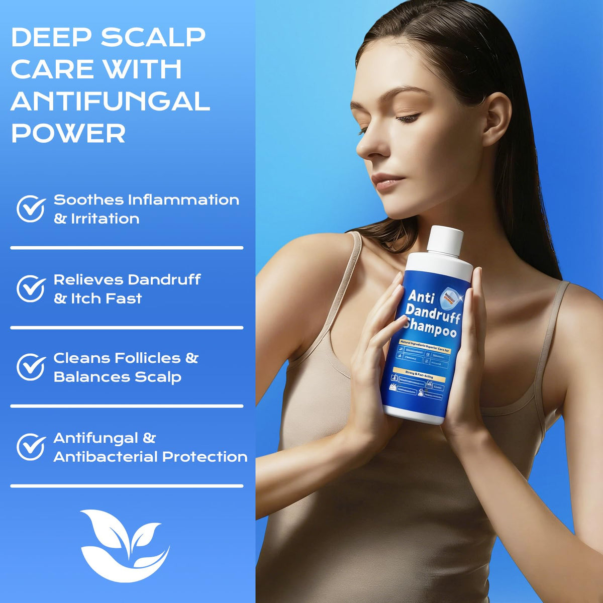 FYZMTL in-shower application on scalp showing targeted treatment benefit