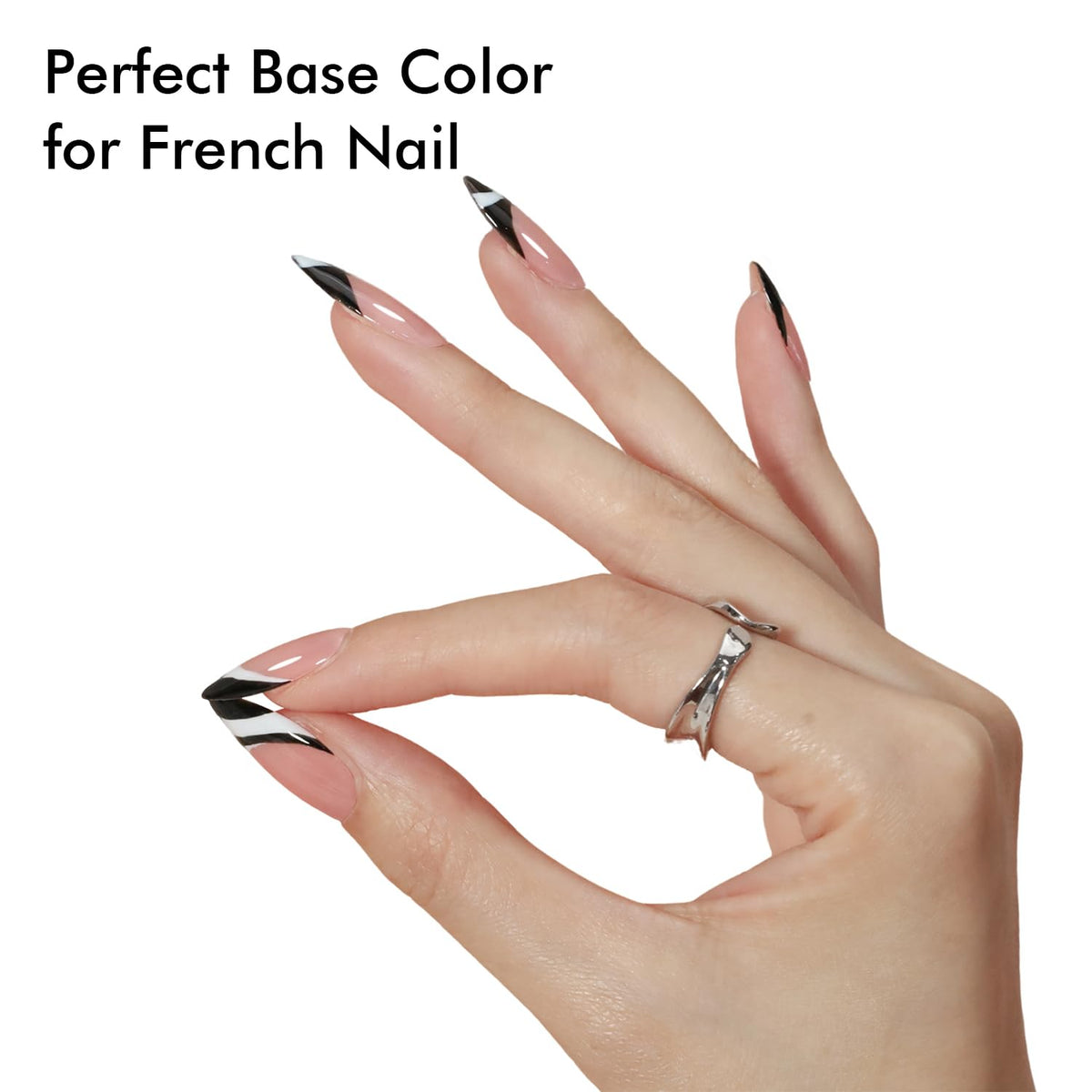 FZANEST nails with French manicure using the jelly polish for subtle elegance benefit