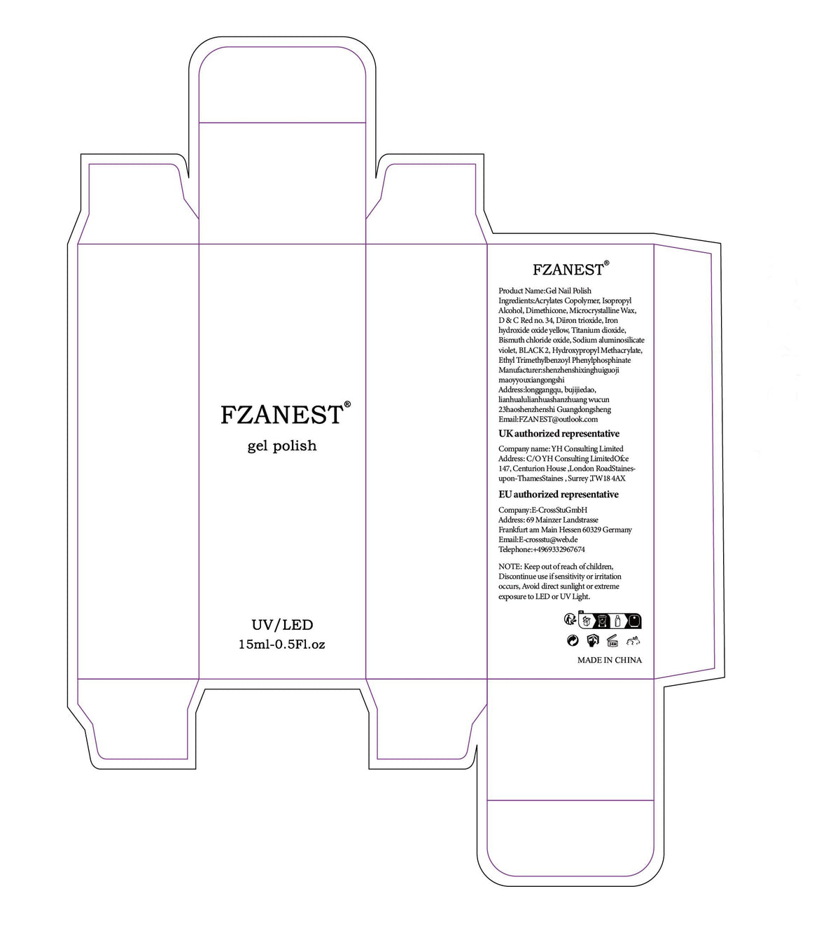 FZANEST label detail emphasizing no-wipe formula and product benefits