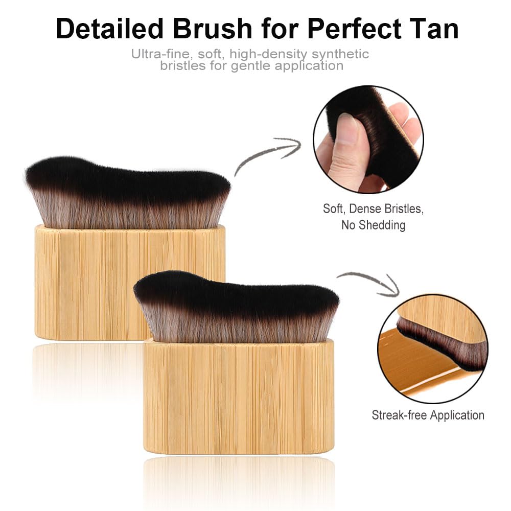 G GAIYAH kabuki brush bristles close-up blending smoothly for streak-free finish