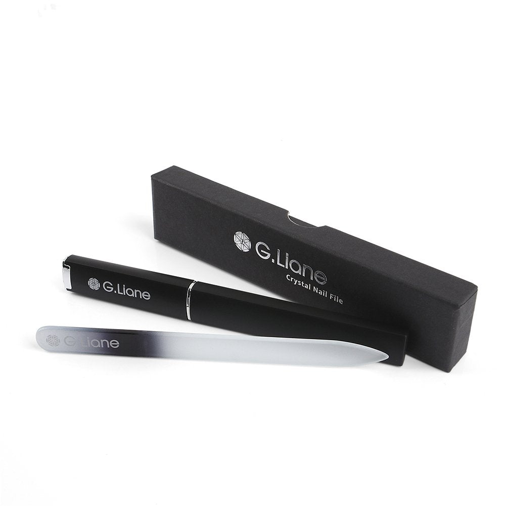 G.Liane side profile of tempered glass file highlighting durable, chip-resistant edge