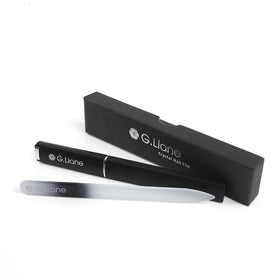 G.Liane side profile of tempered glass file highlighting durable, chip-resistant edge