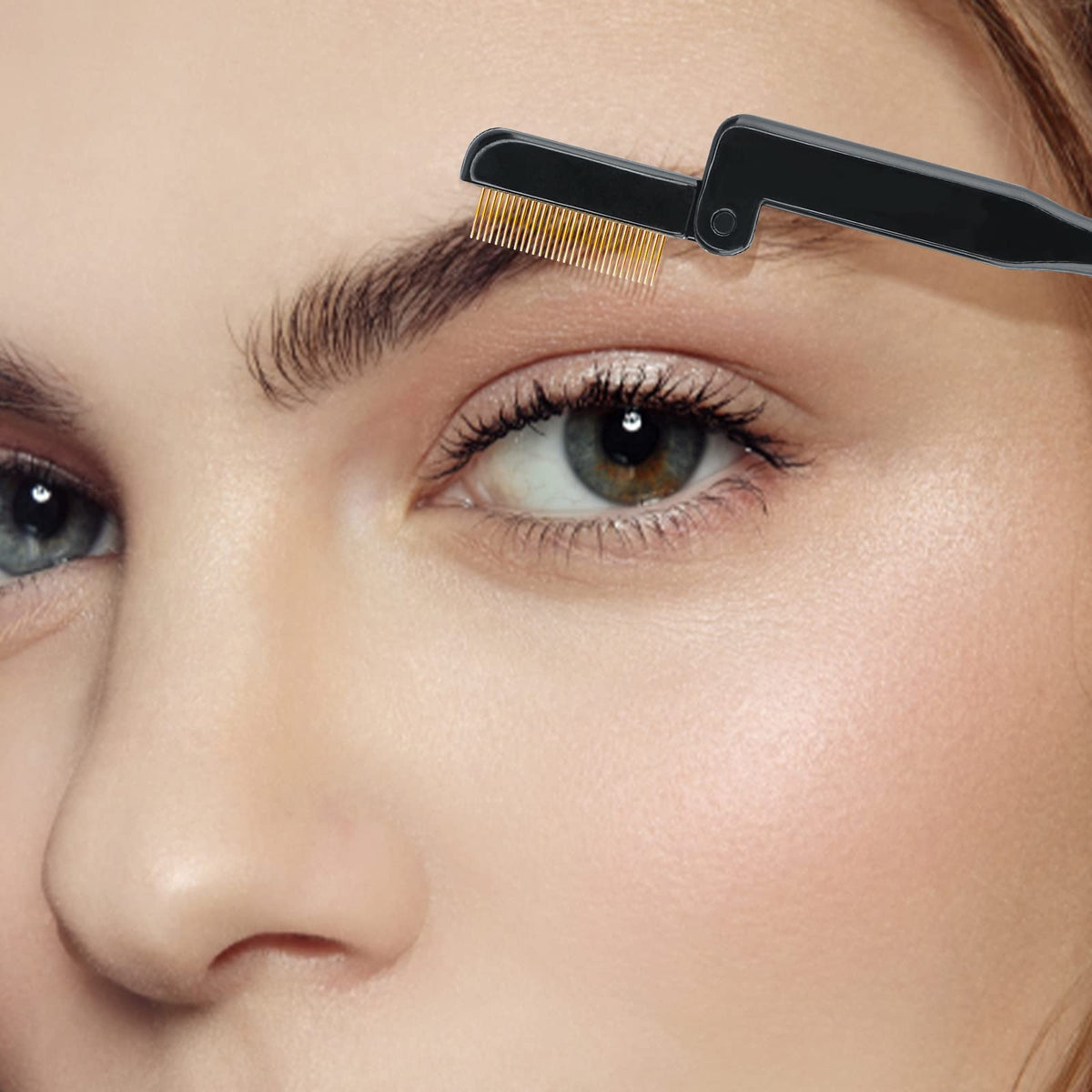 G2PLUS comb grooming eyebrow hairs for neater, natural-looking brows