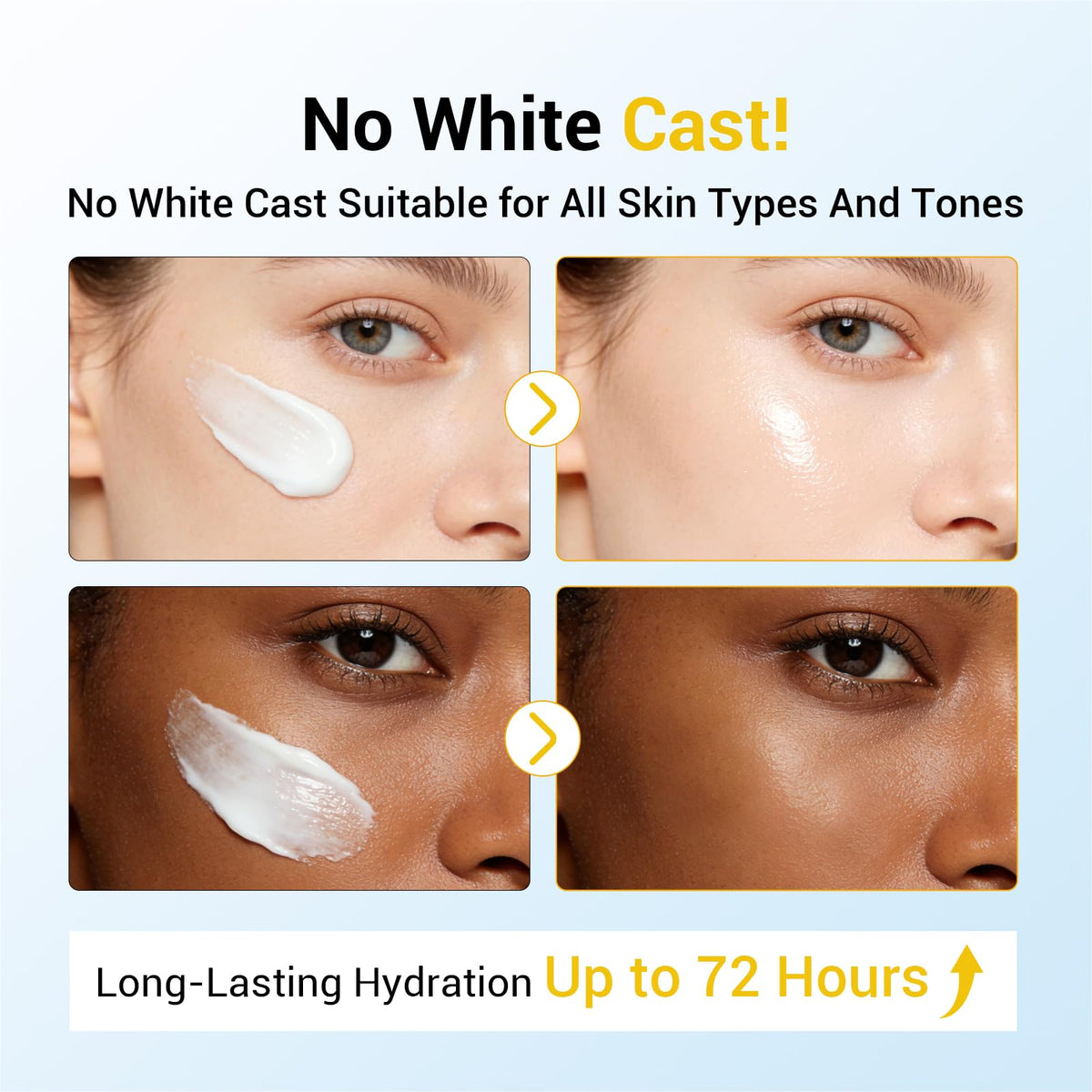Gaayou applied on skin demonstrating no white cast and smooth finish