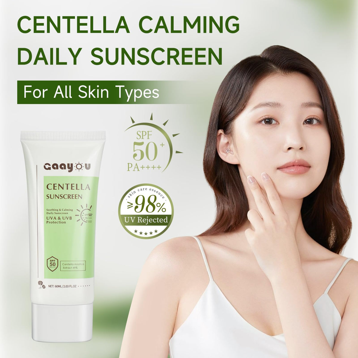 Gaayou cream texture close-up highlighting lightweight, fast-absorbing feel