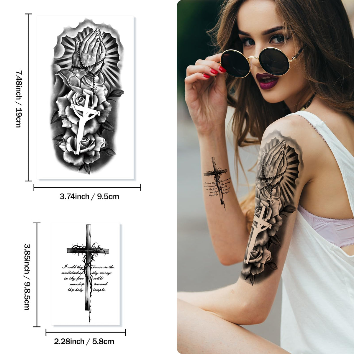 Gabizafia forearm sleeve tattoo in use demonstrating natural look and coverage