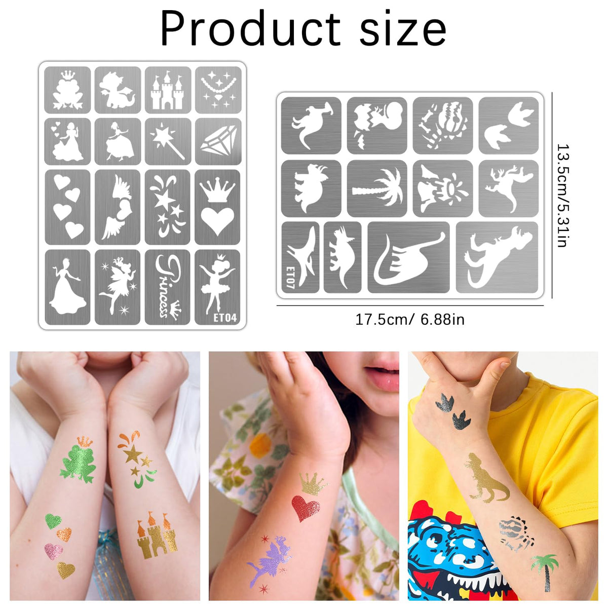 Gabizafia finished glitter tattoo on hand showcasing bright results