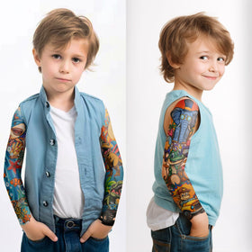 Gabizafia half-arm sheet closeup highlighting bold prints and easy-to-apply size