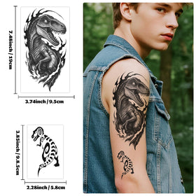 Gabizafia sheet of 60 small dinosaur tattoos for versatile party use