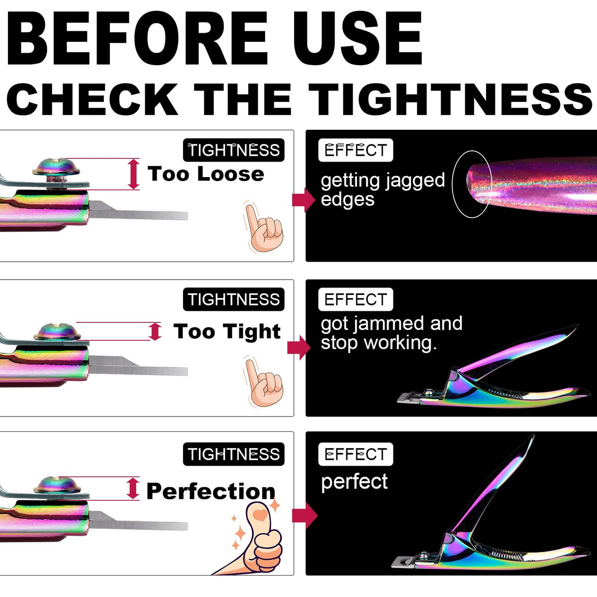 GA&EN clipper trimming an acrylic tip, precise salon-quality shaping advantage