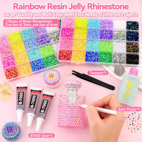 GA&EN open storage box with multicolor gems for easy sorting