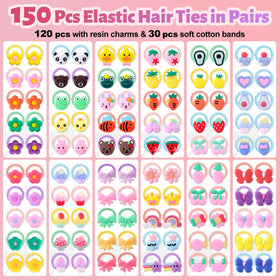 GA&EN ties holding twin ponytails in use adding cute matching style