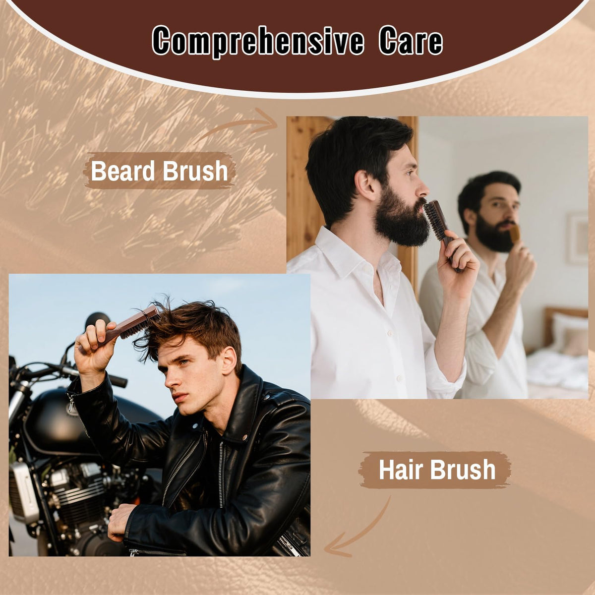 GAINWELL bristle base and cushion closeup, even bristle placement for effective grooming
