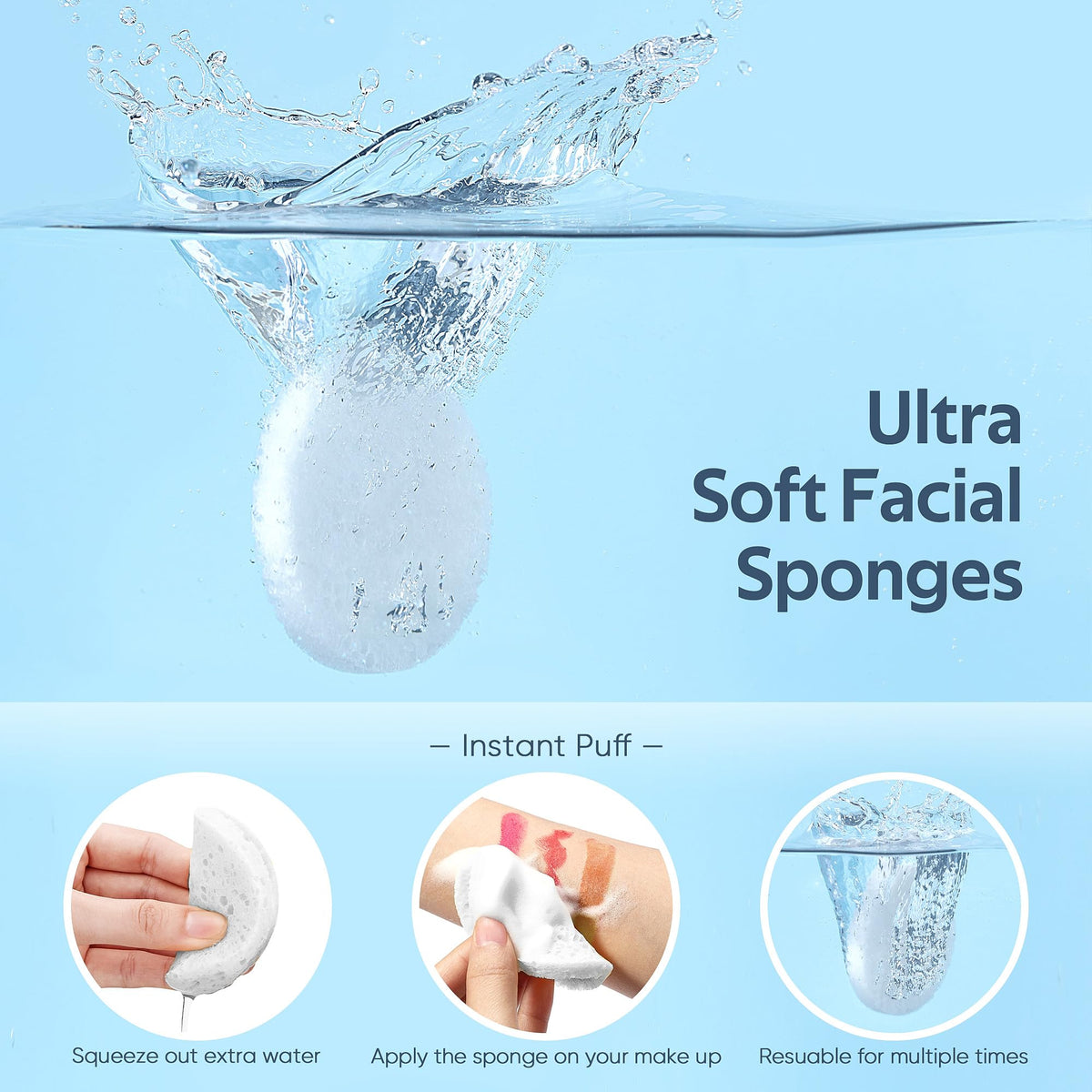 GAINWELL expanded sponge close-up showing soft texture for gentle cleansing