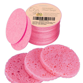 GAINWELL front packaging showing 50 pink compressed sponges and eco benefit