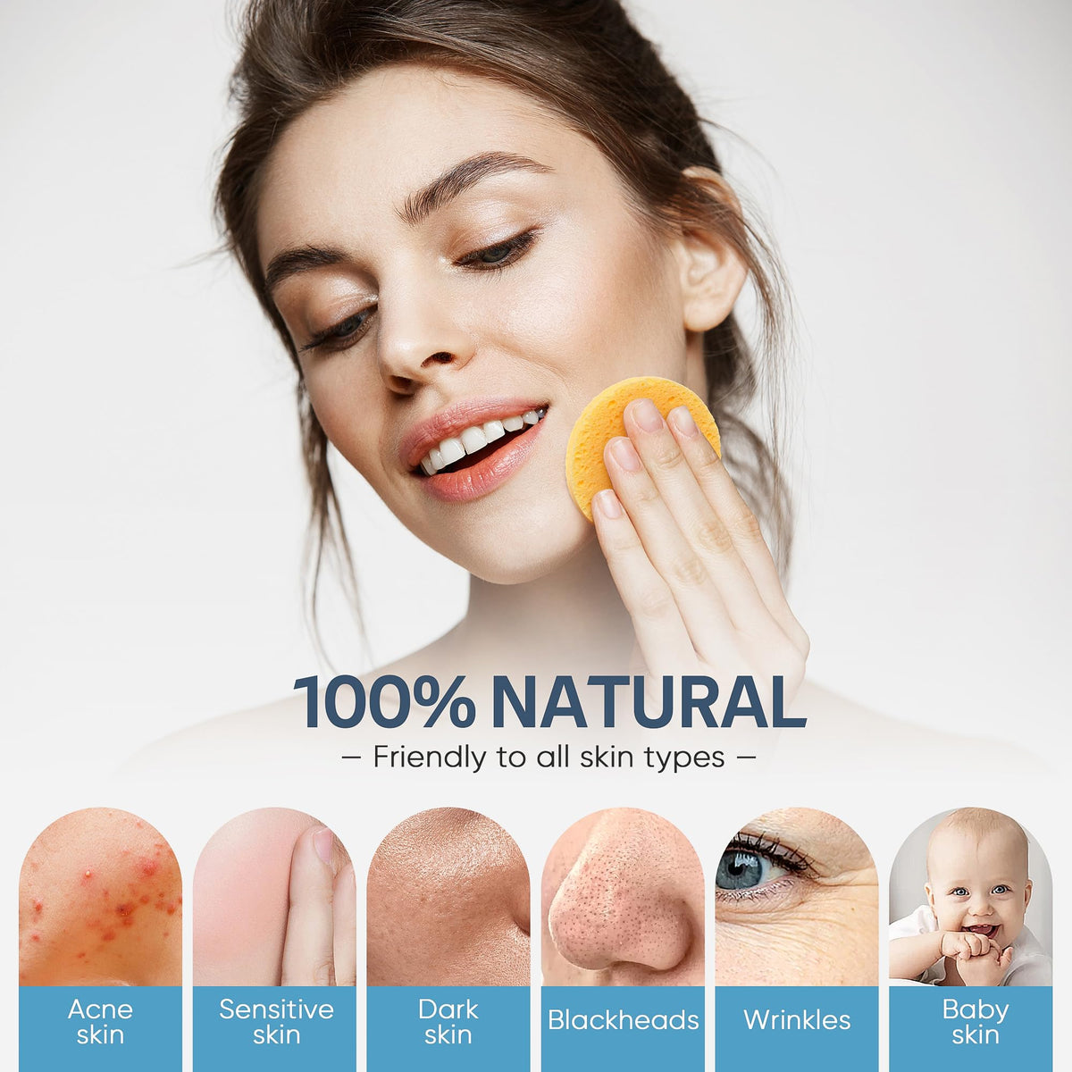 GAINWELL in use on face demonstrating effective makeup removal and soft cleansing