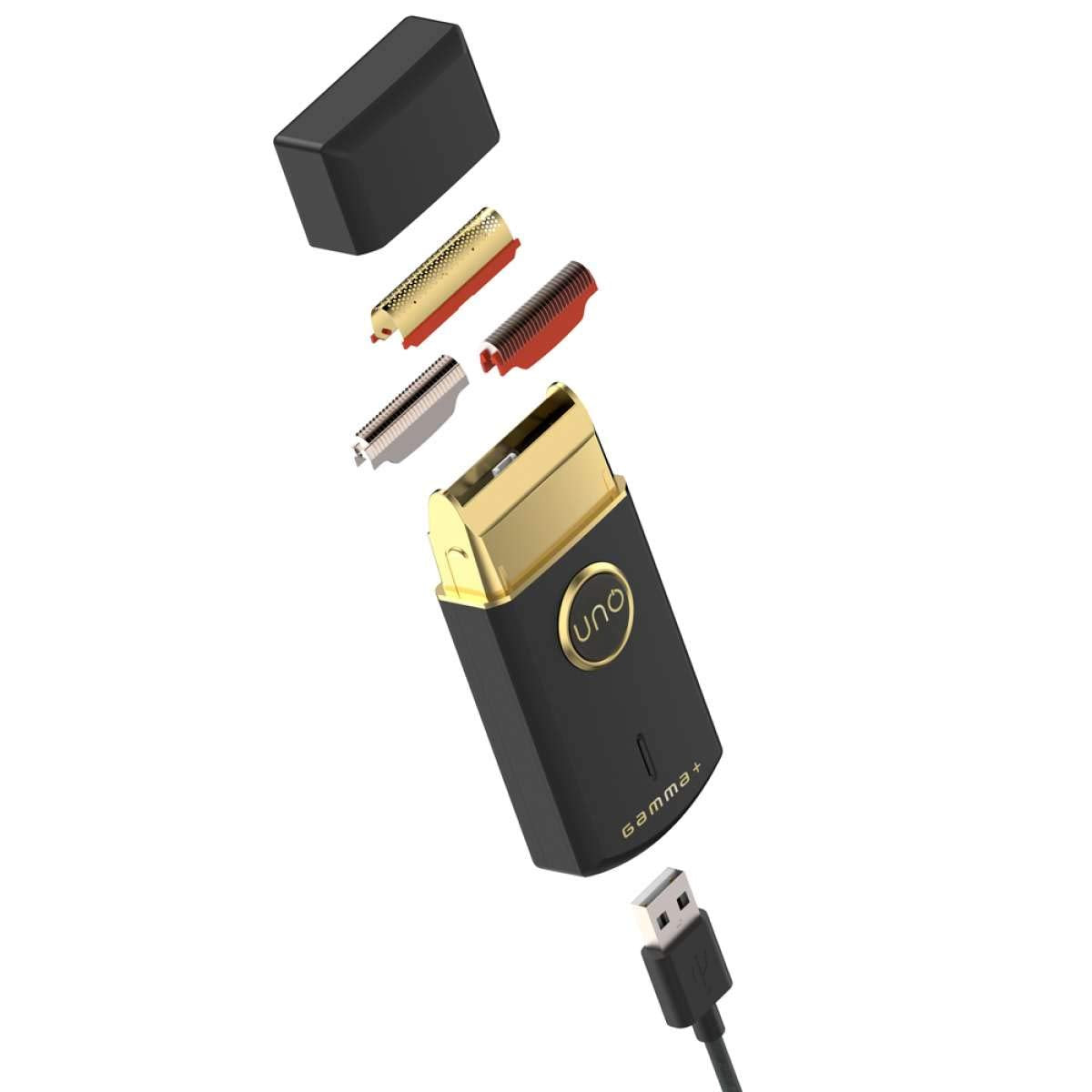 GAMMA+ Uno with universal micro-USB charger and adapter for global charging